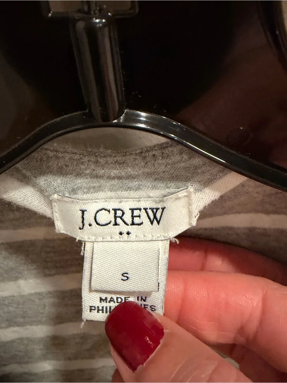J. Crew Gray and White Striped Open-Front Cardigan T Shirt Cotton #449
